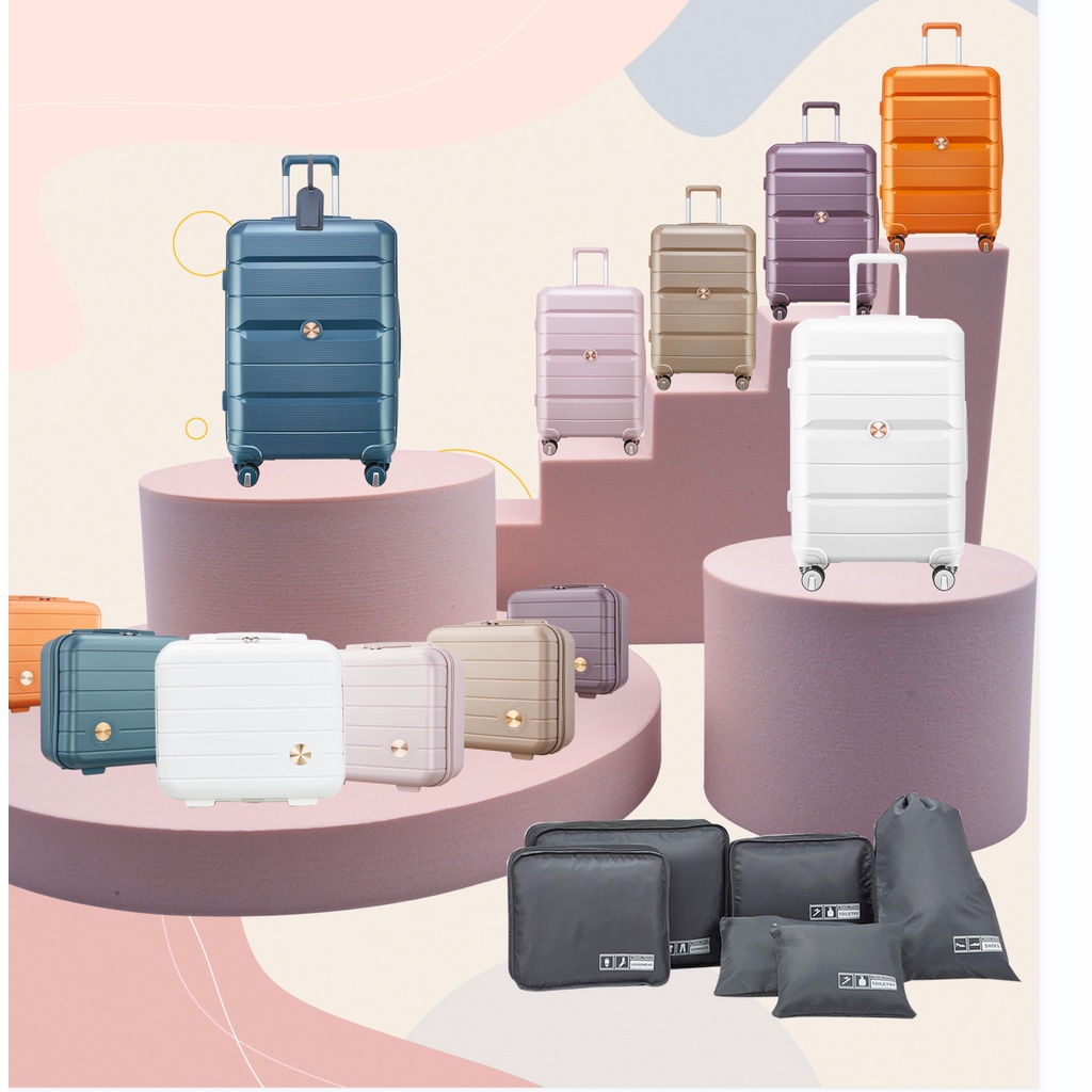 SeaChoice กระเป๋าเก็บของแบบชุด ถุงเก็บของ6ชิ้น กระเป๋าเก็บของสำหรับการเดินทาง ซิป SBS เก็บเสื้อผ้ารองเท้าถุงเท้า