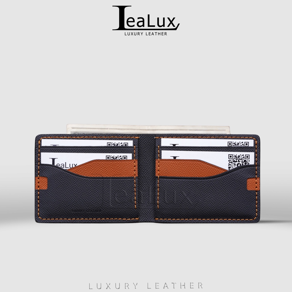 Epsom Handcrafted กระเป ๋ าสตางค ์ ผู ้ ชายหนังแนวนอน Luxury LEALUX Epsom Wallet 2