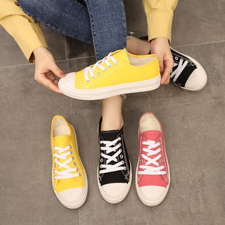 shoes พร้องส่ง รองเท้าผ้าใบแฟชั่น รองเท้าผูกเชือก รองเท้าผู้หญิง รุ่น FB-77