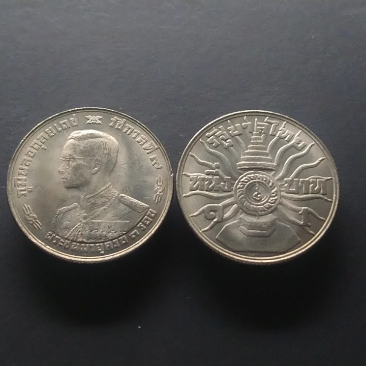 เหรียญ 1 บาท (นิกเกิล) วาระ ร.9 พระชนมายุครบ 3 รอบ (36 พรรษา) รัชกาลที่9 ปี 2506 ไม่ผ่านใช้ #เหรียญที่ระลึก #เหรียญวาระ