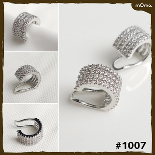 1007 Earcuff ต่างหูเกี่ยวเกาหลี ชุบทองคำขาว เพชรแท้ cz หลากหลายสไตล์ สวยมาก คุณภาพดี