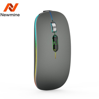 Newmine M103 เมาส์สำนักงานเรืองแสงแบบชาร์จไฟเงียบ เมาส์ไร้สาย Bluetooth แบบสองโหมด