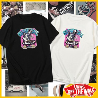 รถตู้เสื้อยืดคู่คลาสสิกสไตล์ผ้าฝ้ายรถตู้โลโก้เสื้อยืด Unisex เอเชียขนาด 7 สี ;v{