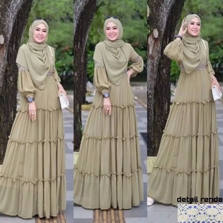 Livia MAXY BABYDOLL ผ้า FULL ผ้าลูกไม้ Gamis ล่าสุด Gamis Dress ล่าสุด Eid Gamis