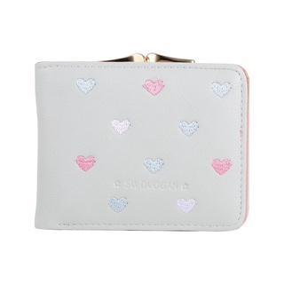 ⚡HA07⚡ Love Pattern Short Women Wallet Purse Cash Coin Card Holder Clutch Handbag