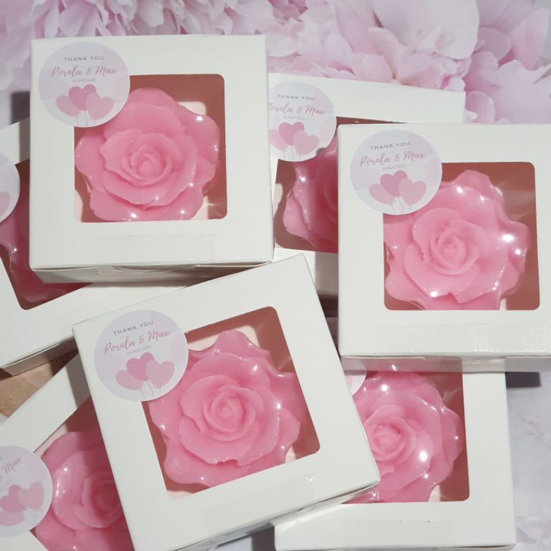 🌺ของชำร่วย สบู่ดอกไม้ สบู่ดอกกุหลาบ+กล่อง+ป้ายชื่อ🌺 - รูปที่ 2