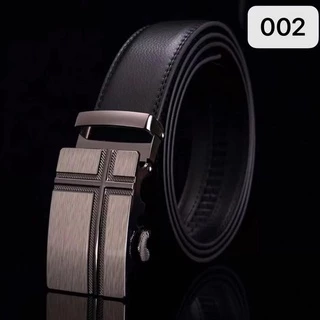 เข็มขัดผู้ชายหนังpu แบบหัวล๊อคอัตโนมัติ สายหนังสีดำ ขนาด120
