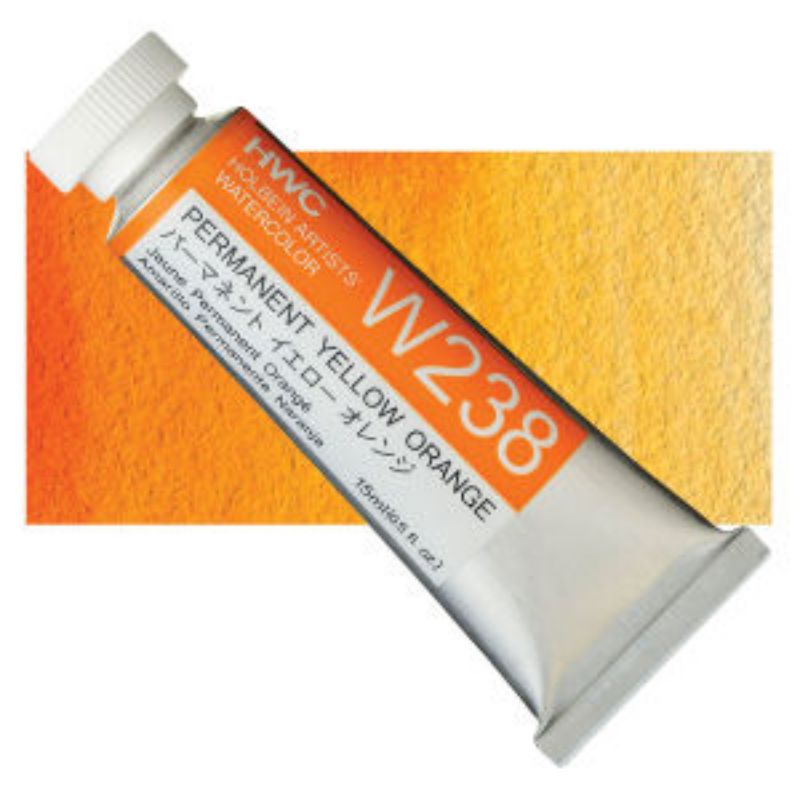 Permanent Yellow Orange W038/W238/WW038 SerA 5/15/60ml สีน้ำโฮลเบน Japan Holbein Artist Watercolor