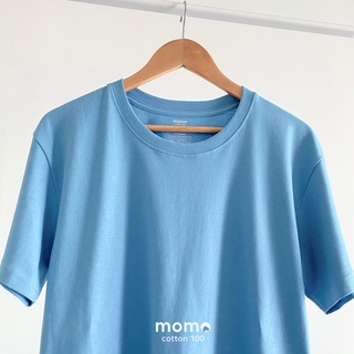 MOMO Cotton100 - Basic MOMO Blue เสื้อยืดสีฟ้าโมโม่