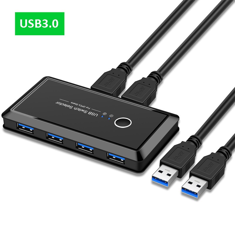 KVMスイッチ USB 2.0KVMスイッチABS耐久性のあるプラグアンドプレイ2ポート ME用