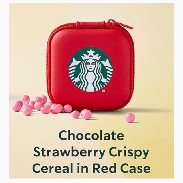 ⭐️Starbucks Crispy Cereal Confectionary⭐️Red Case⭐️Ipod Case⭐️สตาร์บัคส์ข้าวสาลีกรอบเคลือบขนมหวาน