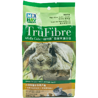 MR.Hay TruFibre Alfalfa Cube - หญ้าอัลฟัลฟ่าอัดก้อน รสมินท์ อร่อย ช่วยขัดฟัน สำหรับ กระต่าย ชินชิล่า แกสบี้ (500g) (MH24