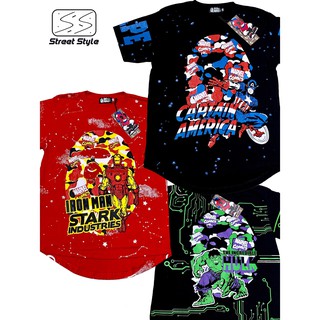 The Hulk Ironman Captain America🌎 x bape T-shirt เสื้อยืดลายเบ๊บ งายป้าย เนื้อผ้าดี สกรีนสวย