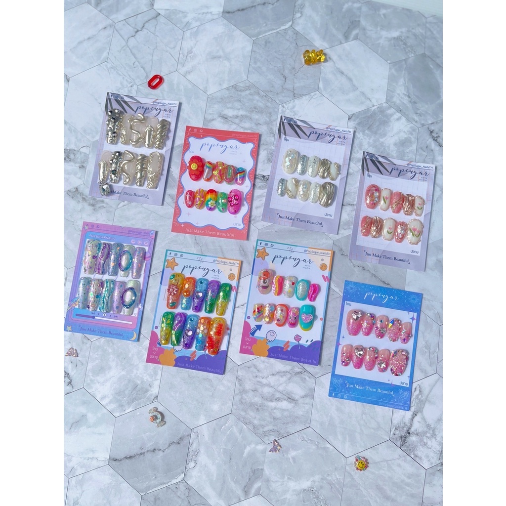 PopSugarNail เล็บเจล 💯% เล็บปลอมงานขายดีของร้านใครใส่ก็รอด ไปได้ทุกงาน