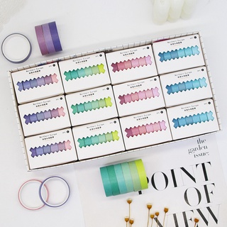 เทปวาชิไล่โทนสีรุ้ง 6 ม้วน สําหรับตกแต่ง DIY
