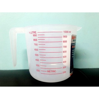 ถ้วยตวงพลาสติก 1000ML  ถ้วยตวงแบบมีด้ามจับแบบมีขีดสเกล T0466