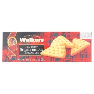 🔥HOT🔥 วอล์คเกอร์ส บิสกิตรูปสามเหลี่ยม 150กรัม Walkers Pure Butter Shortbread Triangles 150g