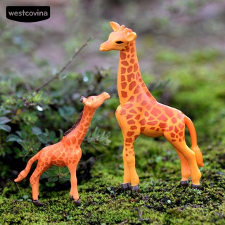 WEST 🌴Mini Plastic Giraffe Animal Model DIY Garden Miniature Lanscape