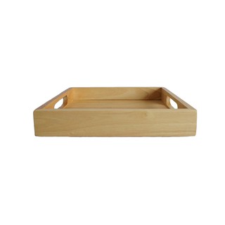 ถาดเหลี่ยมไม้ยางไม่ทำสี 11นิ้ว Zopa NT249 11-inch Unpainted Rubber Wood Tray, Zopa NT249