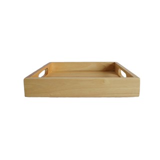 ถาดเหลี่ยมไม้ยางไม่ทำสี 11นิ้ว Zopa NT249 11-inch Unpainted Rubber Wood Tray, Zopa NT249