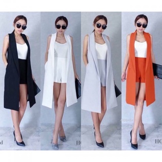 👗Pfashion [ส่งไว!!🚛] P4109 Set สูท BLAZER +กางเกงขาสั้น + สายเดี่ยว Set BLAZER suit + shorts + single strap