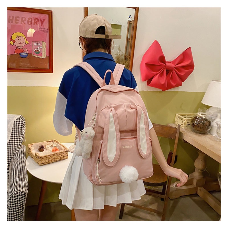(A051) 16 นิ้ว - กระเป๋าเป้หูกระต่าย Rabbit สไตล์เกาหลี