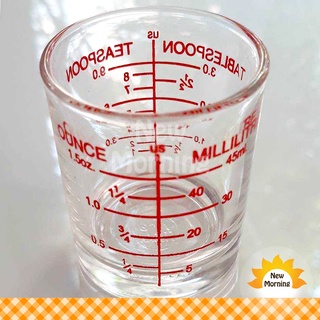 Lucky แก้วตวงมีขีดบอก 1.5 ออนซ์ Measuring Glass Shot 1.5 oz 45 ml 3 Table Spoons 9 Teaspoon