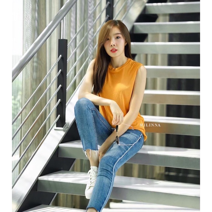 คอกลมแขนกุด ผ้าซีทรูใส่สบายไม่ต้องรีด เสื้อผ้าแฟชั่นผู้หญิง ราคา ถูกที่สุด ดีลบีเคเค แกลเลอรีภาพที่ 7