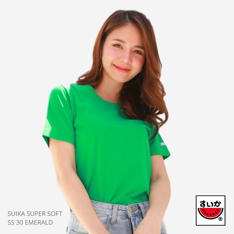 แตงโม (SUIKA) - เสื้อยืดคอกลม SUPERSOFT สี SS30 EMERALD