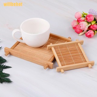 (Kitchenware) Willbehot ที่รองแก้วไม้ไผ่ สําหรับบ้าน