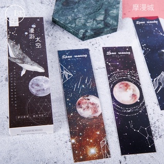 30pcs/box Original Roaming Space Boxed Bookmarks DIY Card Message Blessing Greeting Card Book Tag