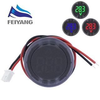 โวลต์มิเตอร์ดิจิทัล DC5-100V จอแสดงผล LED โวลต์มิเตอร์ วงกลม แรงดันไฟฟ้าในรถยนต์ แผงทดสอบโวลต์โวลต์