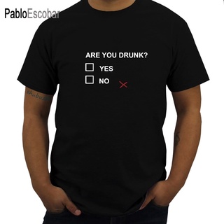 เสื้อยืดครอปเสื้อยืดแขนสั้นลําลอง ผ้าฝ้าย พิมพ์ลายตัวอักษร Are You Drunk Yes No Letters แฟชั่นฤดูร้อน สําหรับผู้ชายS-5XL