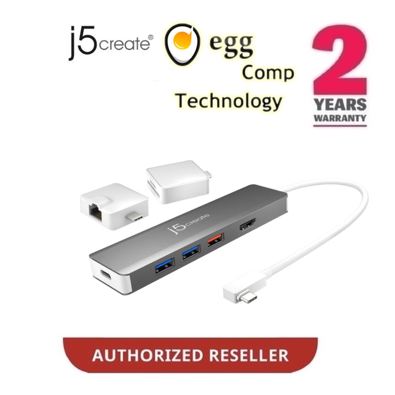 J5create JCD375 9-in-1 Hab USB-C / Type-C Modular Multi-Adapter GEN2 Hub 10OW PD/LAN/SD Reader/4K HD