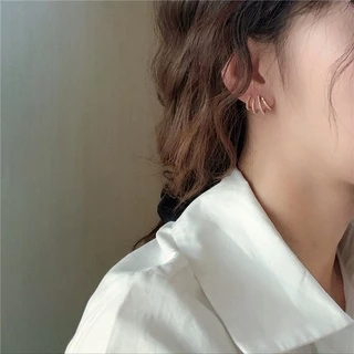 ต่างหูสตั๊ด ประดับเพทาย สไตล์เกาหลี