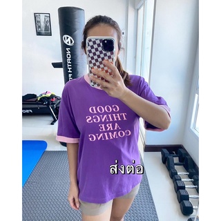 ส่งต่อ🌈เสื้อยืด oversized มือสอง แบรนด์ chamniii💜