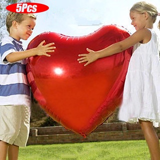 5Pcs Red Heart Shape Balloon Air Party Balloons Valentines Day Wedding Love Decorations Marriage Supplies Foil Balloons