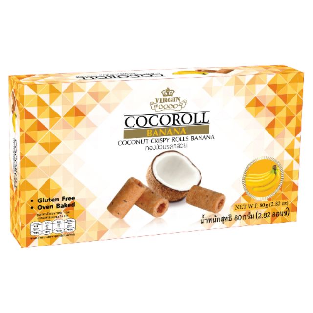 Virgincoco Coconut Crispy Rolls Banana 80 g