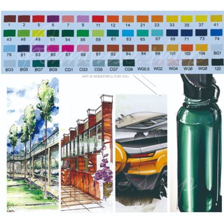 แม่สีแพนโทนอาร์ตงานศิลป์ดีไซเนอร์ศิลปะก่อสร้างวาดภาพ Colors Marker Box Set ph0002-0060