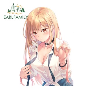 Earlfamily สติกเกอร์กันน้ํา ลายการ์ตูนอนิเมะ My Dress-Up Darling Kitagawa Marin ขนาด 13 ซม. x 8.8 ซม. สําหรับติดตกแต่งประตูรถยนต์