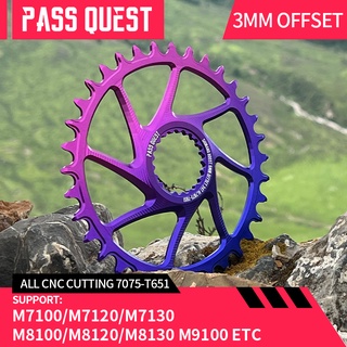 Pass QUEST จานหน้ารถจักรยาน 3 มม. 6 มม. 28-38T ทรงวงรี กว้าง แคบ สําหรับรถจักรยานเสือภูเขา deore xt M6100 M7100 M8100 M9100 12S