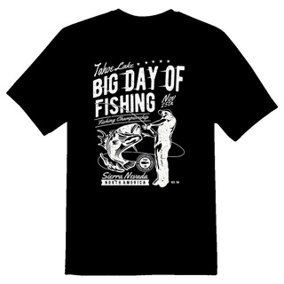 เสื้อยืด พิมพ์ลาย Tahoe Lake Sierra Nevada ขนาดใหญ่ สําหรับตกปลาS-5XL