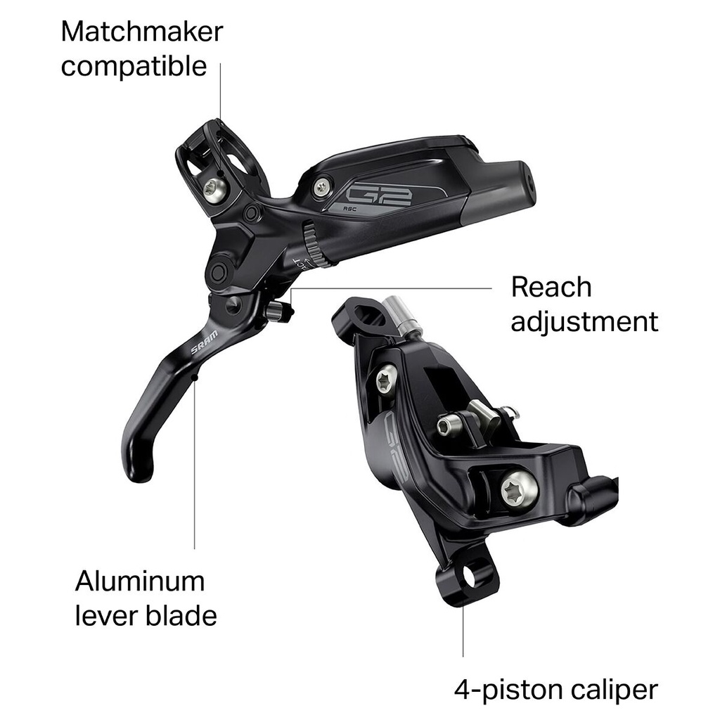 ดิสก์เบรก SRAM G2 RSC ALLUMINIUM สุดยอดคาร์บอน LEVER FRONT [950MM] & REAR [2000MM] - DB-G2-RSC-A2