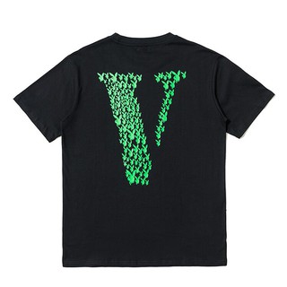 เสื้อยืด3#vlone Fashion printed cotton unisex T-shirt short sleeve