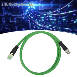 Zhongcheng Tec M12 To Rj45 Patch สายเคเบิ้ลเครือข่าย 4Pin สําหรับอีเธอร์เน็ตกันน้ํา Ip67