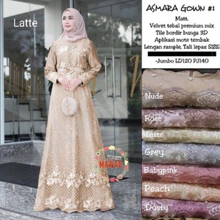 Asmara ชุด 1jumbo XXL LD 120 gamis&lt;Unk&gt; กระเบื้องหน้า หลัง&lt;Unk&gt; ชุดเดรสกํามะหยี่ พรีเมี่ยม