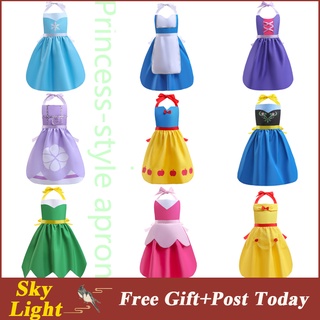 Princess Apron Kids Adults Blouse Frozen Snow Belle Cinderella Birthday Gift kids Costume