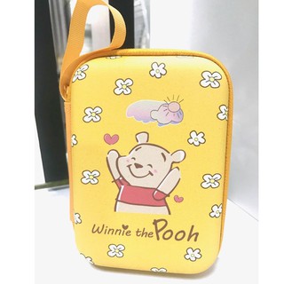 POOH  กล่องใส่สายชาร์จ เก็บหูฟัง เอนกประสงค์  ลายหมี พูห์  winnie the pooh  size L  (13.5x9.5x3.5 cm )  สวย by MANOPNEST