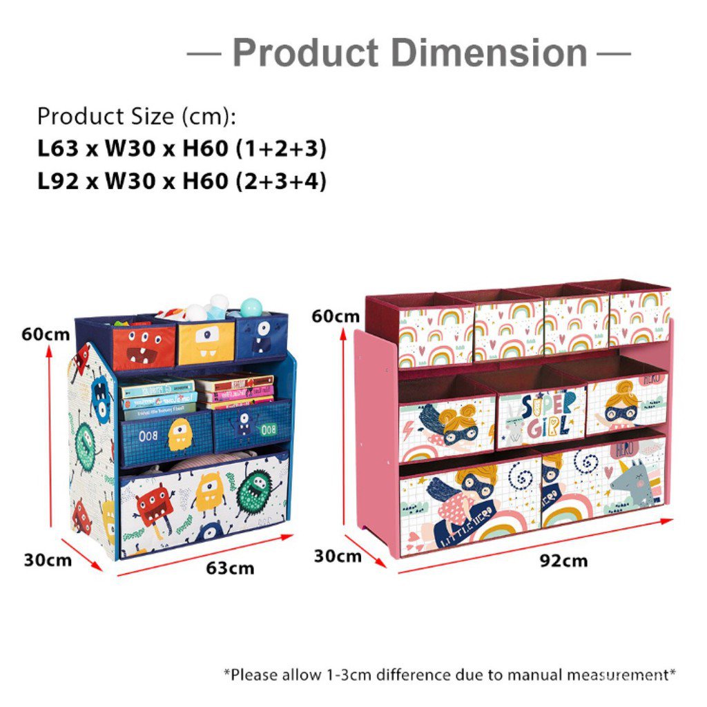 6 Compartments 6 Storage Box Kids Children Toys Organizer Storage Rack ...