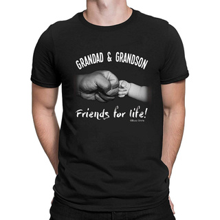 เสื้อยืดโอเวอร์ไซส์เสื้อยืดผ้าฝ้ายออร์แกนิก พิมพ์ลาย Grandfathers &amp; Grandson Friends for Life สําหรับผู้ชายS-3XL